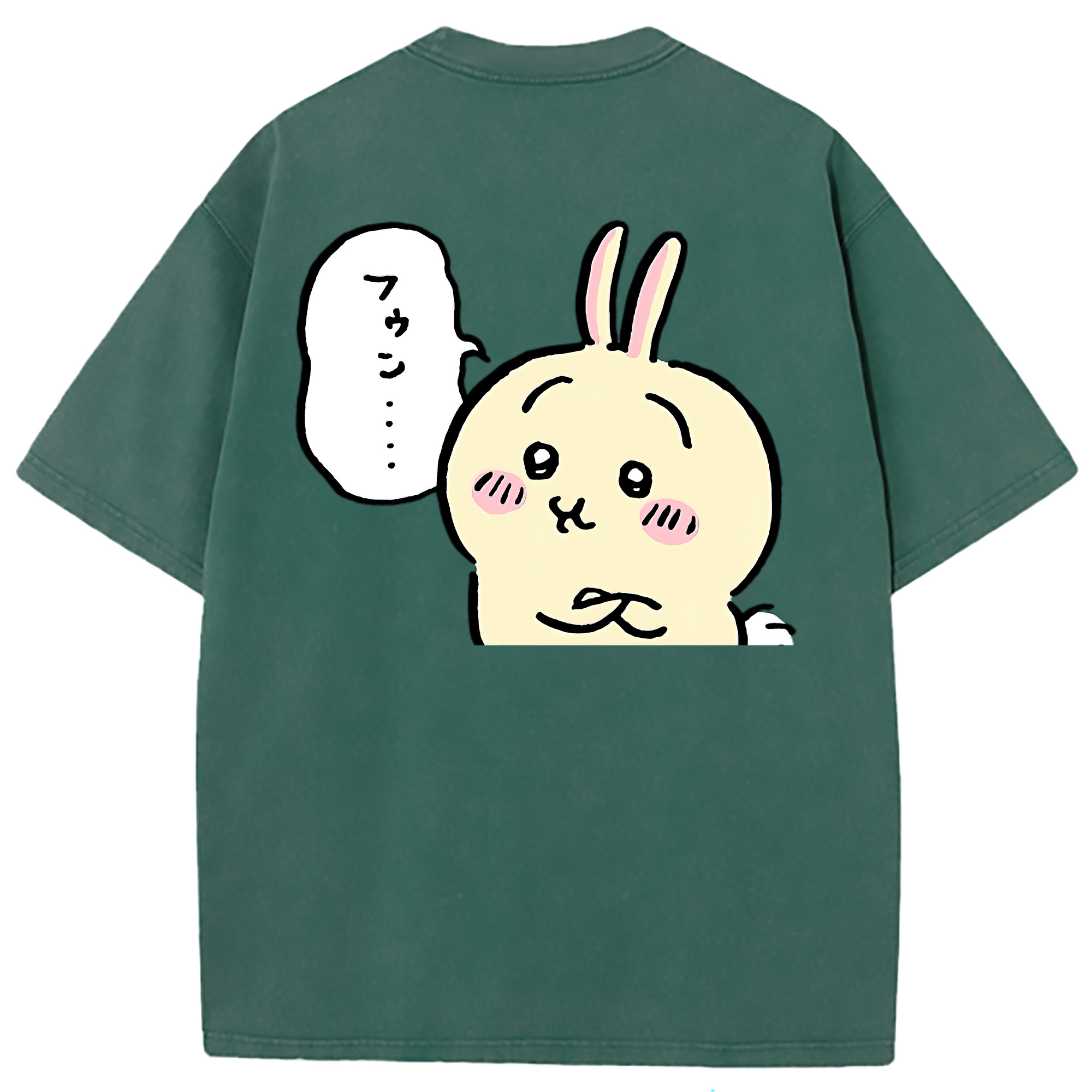 （画像用） ちいかわ うさぎ Chii-kawa usagi 綿100% ヴィンテージ風 半袖Tシャツ（背面プリント）
